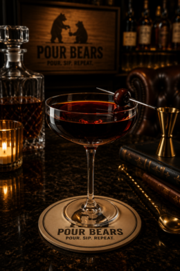 Black Manhattan cocktail