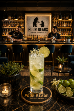 Elderflower Caipirinha cocktail