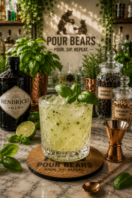 Gin Basil Smash cocktail