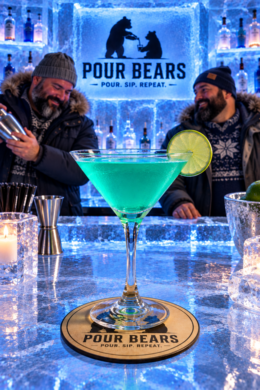 Antifreeze martini cocktail in a martini
