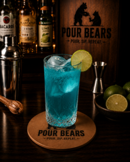 Blue Añejo cocktail in a Highball Glass