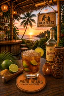 Dark Caipirinha cocktail