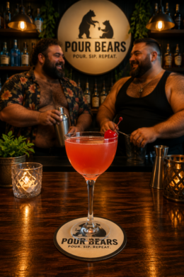 Malibu Monsoon cocktail in a Nick and Nora Glass