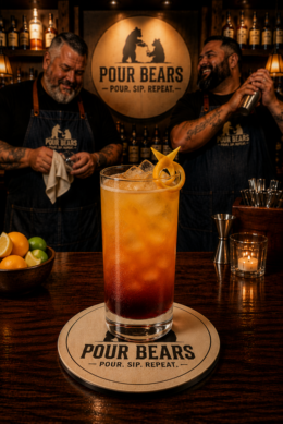 A Sloe Kiss cocktail in a Highball Glass