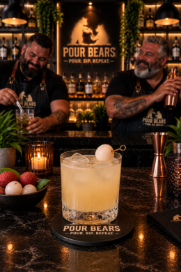 Smokey Lychee Mezcalita cocktail in a Cocktail Glass